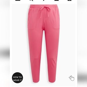 Pink challis tapered pants